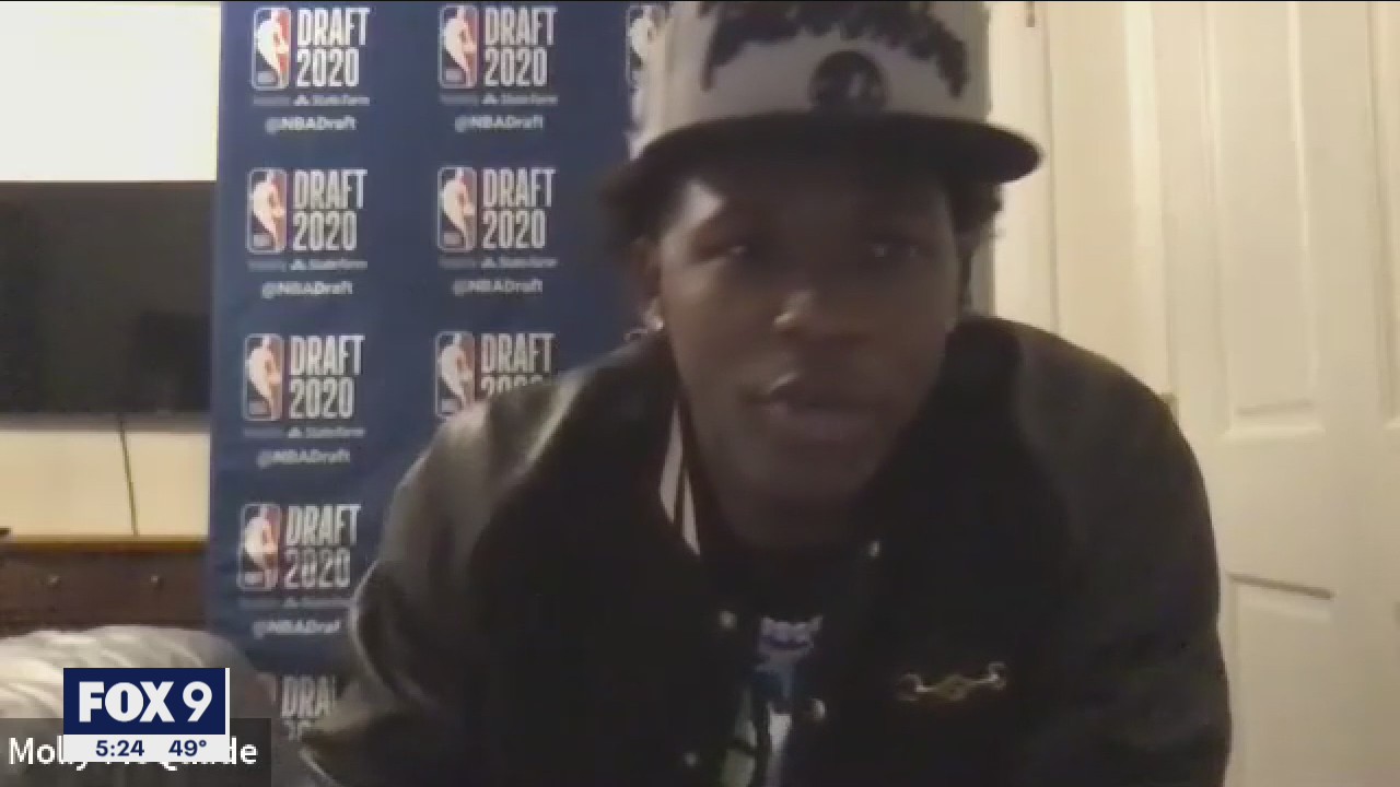 Anthony Edwards reacts to being chosen with 1st pick by Timberwolves in NBA Draft