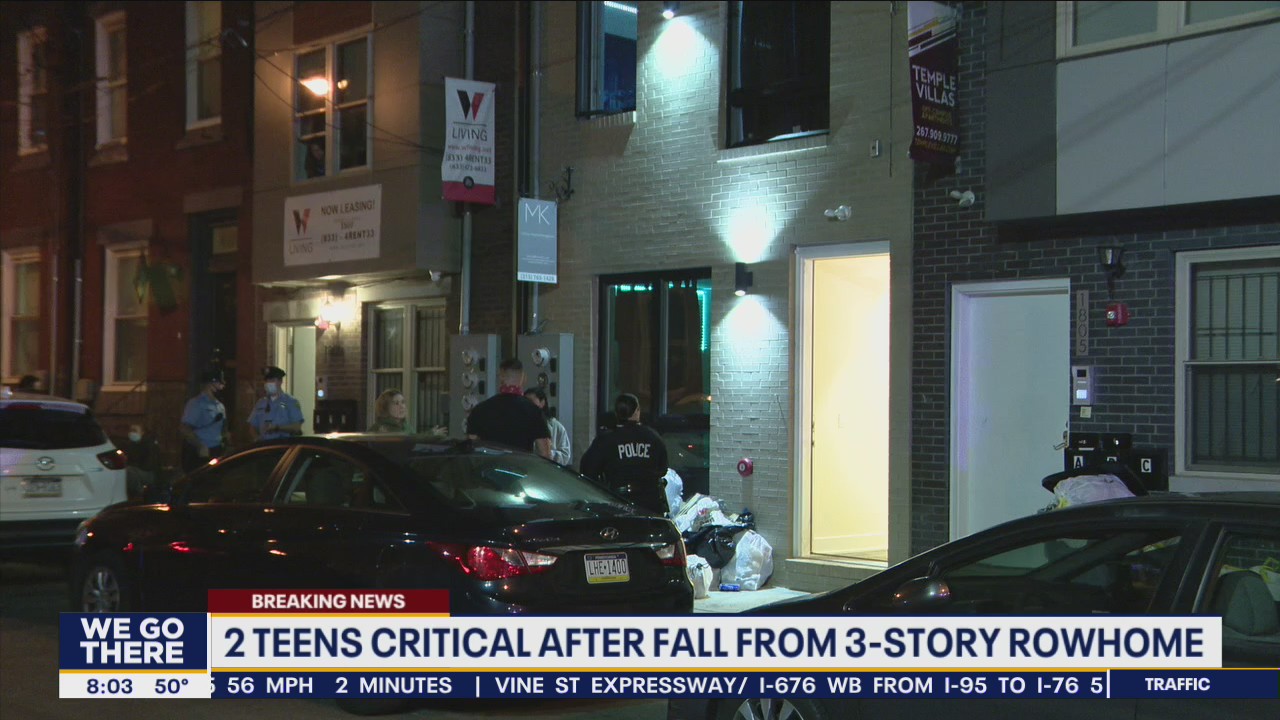 2 teens critical after fall from 3 story rowhome in North Philadelphia