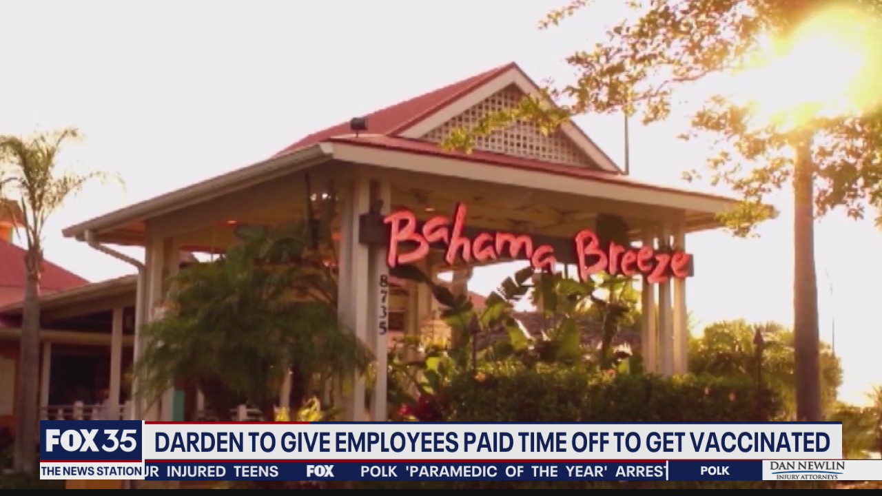 Darden to give employees paid time off to get vaccinated