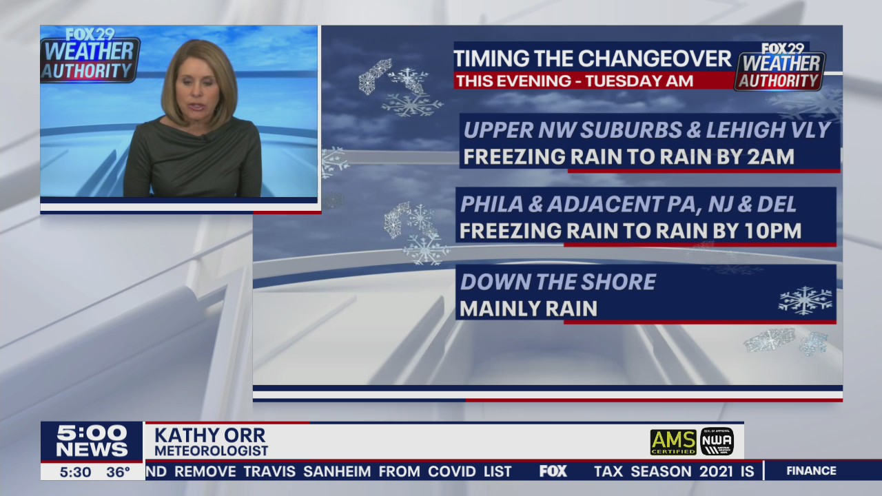 Weather Authority: Ice Storm Warning issued for parts of region Monday