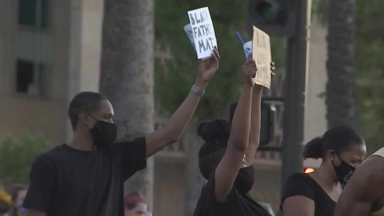 First police reform march in Phoenix since beginning the mask mandate in the city and county