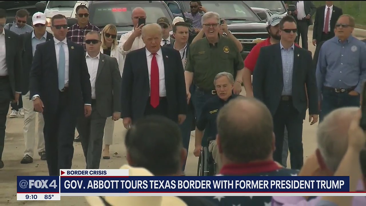 Former President Trump tours southern border with Gov. Abbott to discuss border security