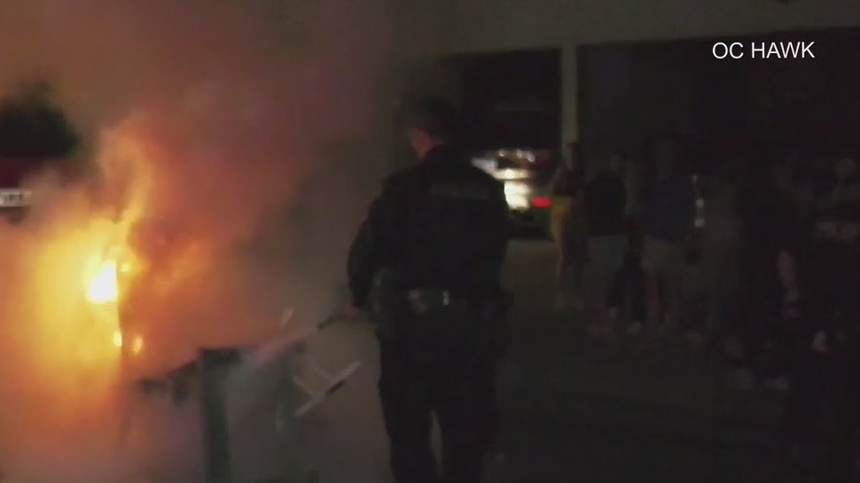 Crowd sets small fire after UCLA loss