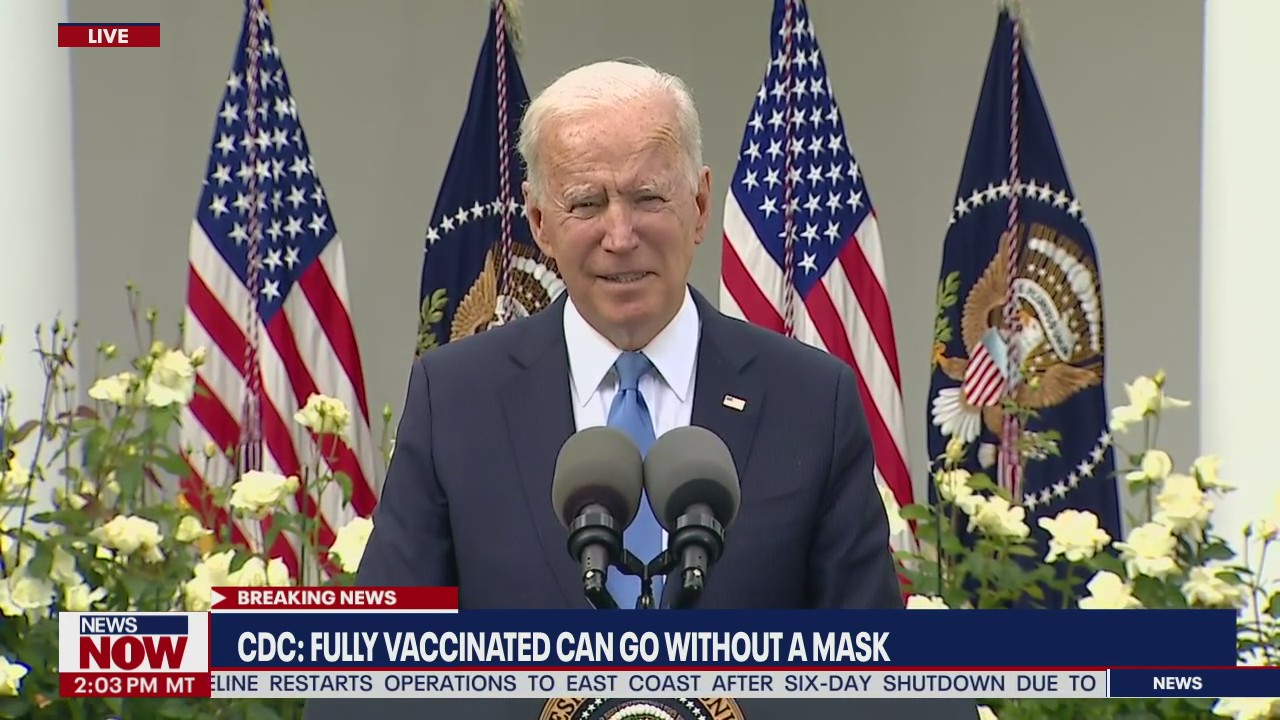 Biden discusses updated CDC guidance allowing fully vaccinated people to go without mask