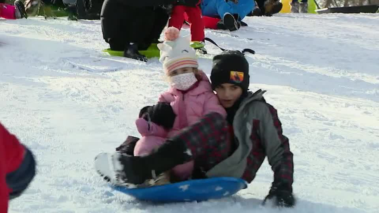 Fun in the snow in Central Park