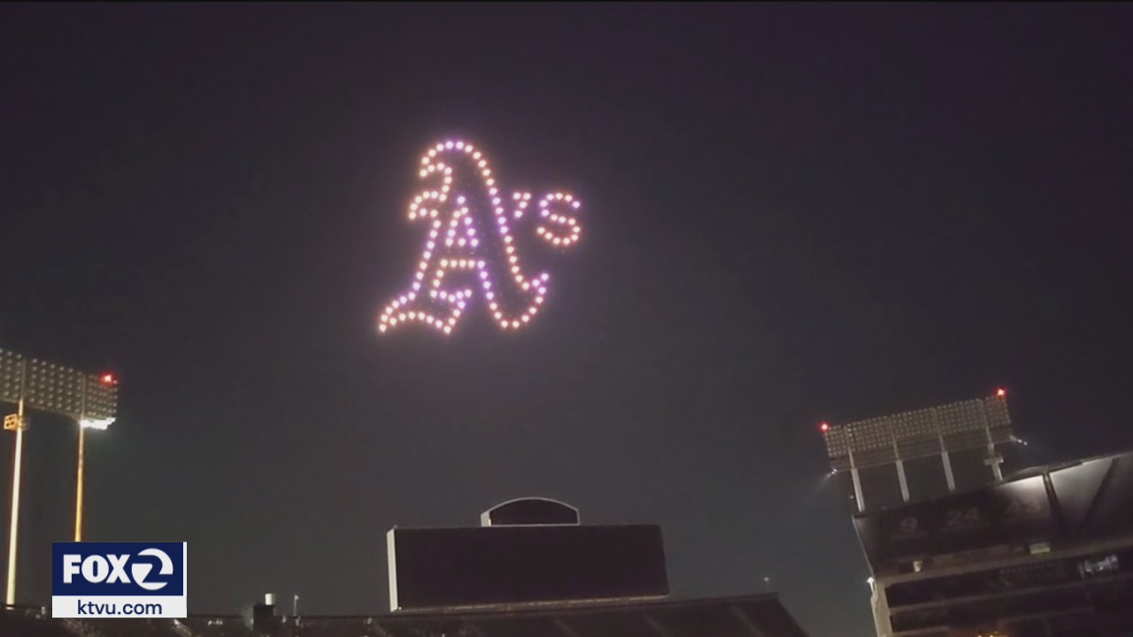 Star Wars drone show lights up A's game
