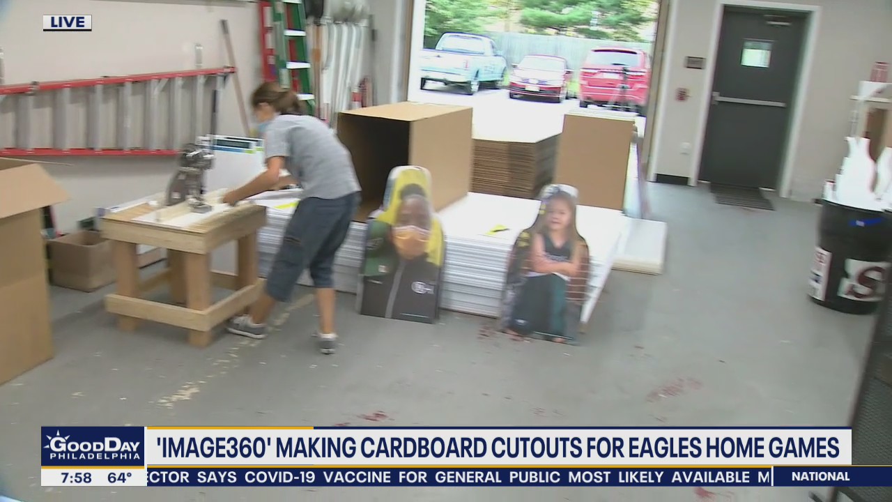 Image360 making cardboard cutouts for Eagles home games