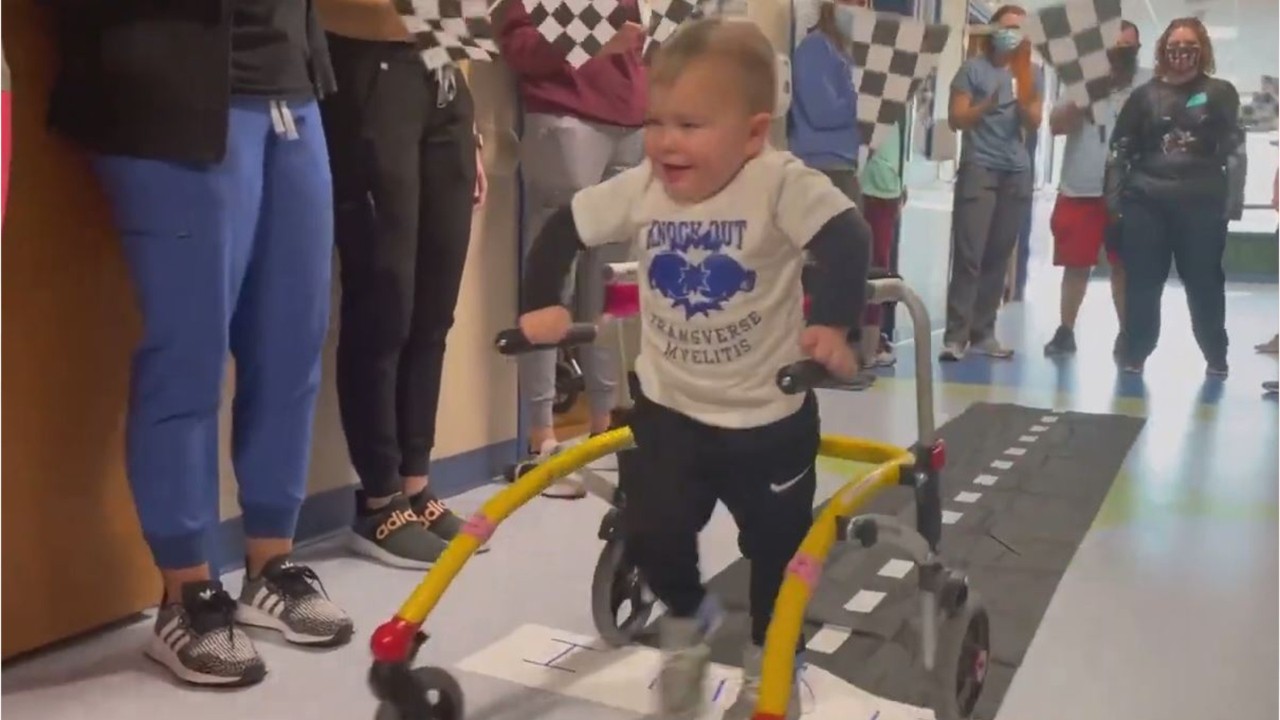 'Small but Mighty' toddler given celebratory sendoff at Akron Children's Hospital