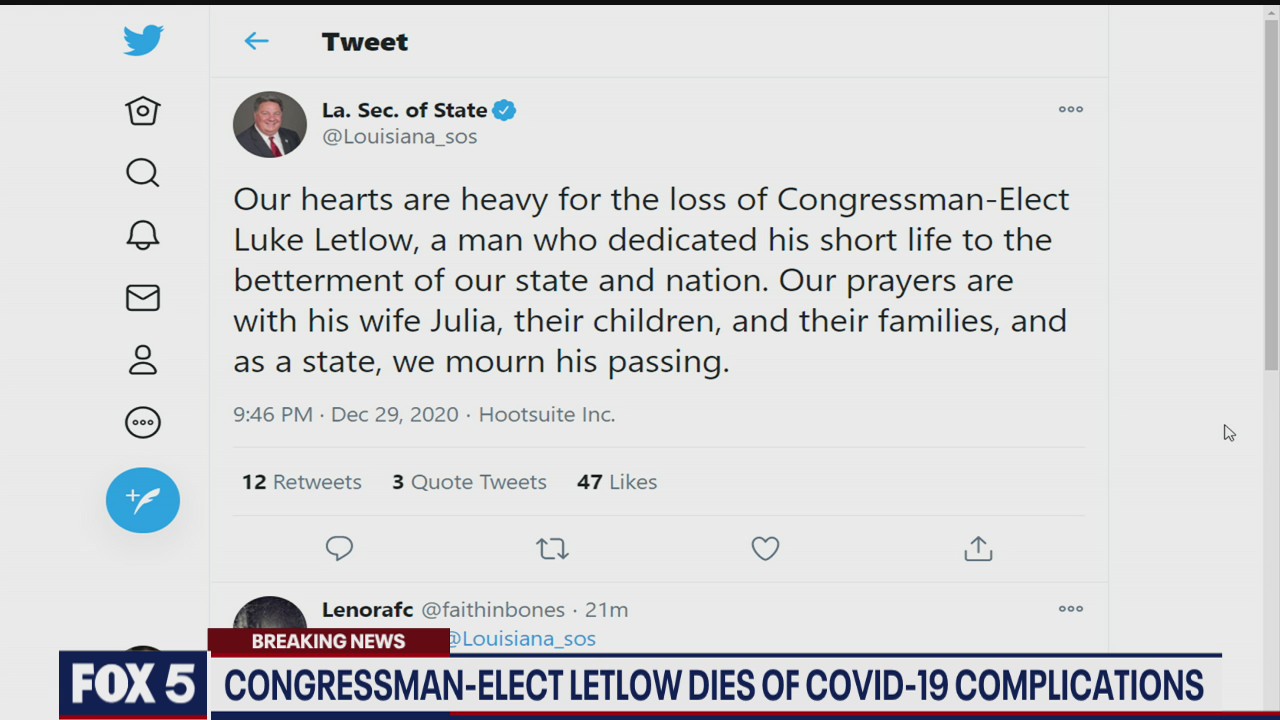 Newly elected Louisiana congressman dies of coronavirus