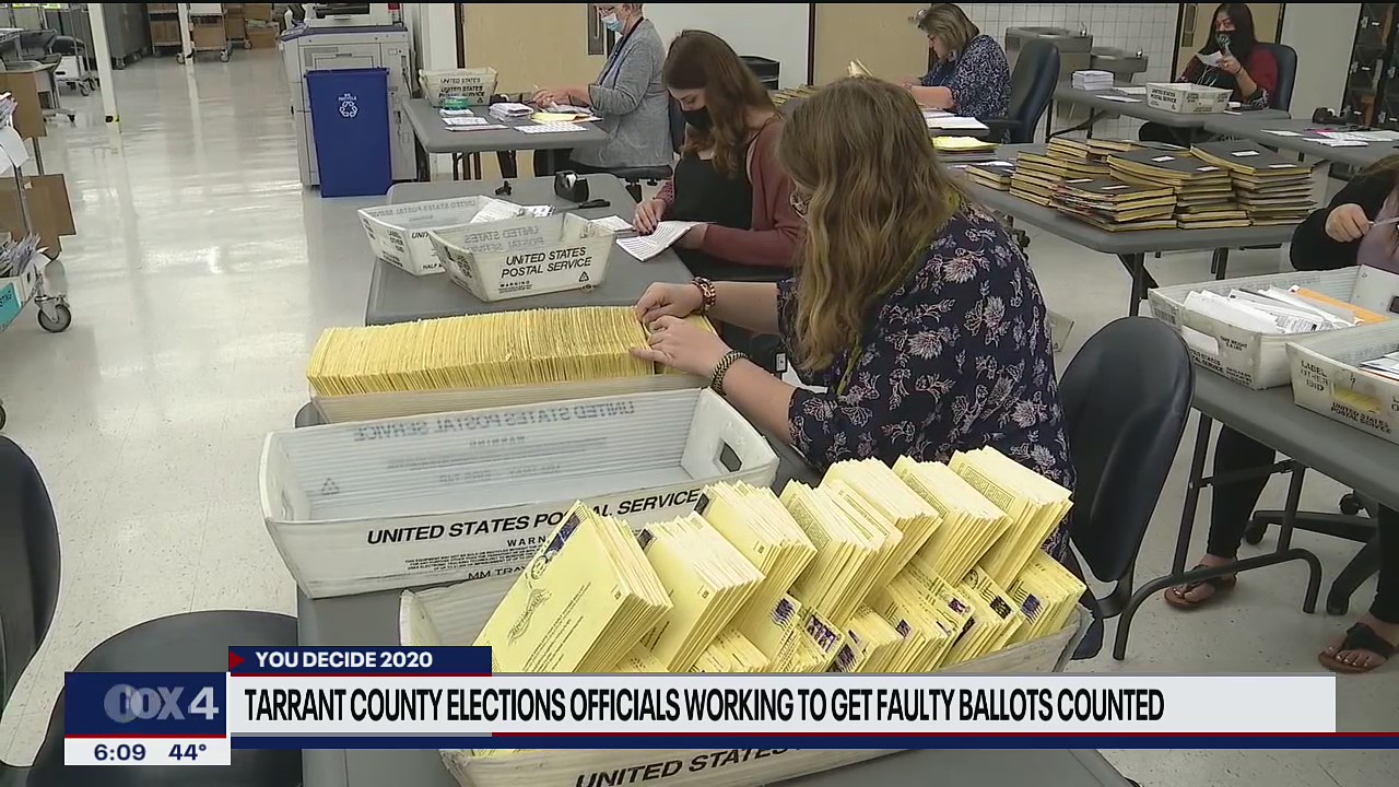 Tarrant County elections officials working to get faulty ballots counted