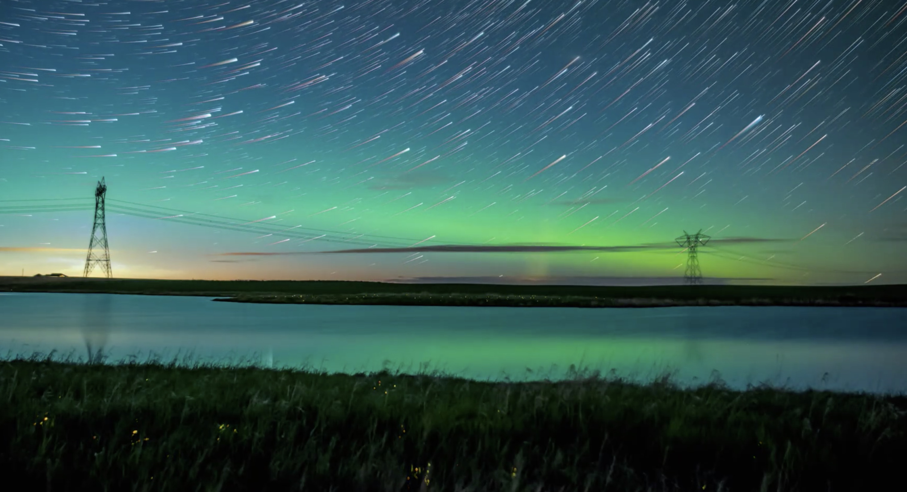 Timelapse footage aurora borealis