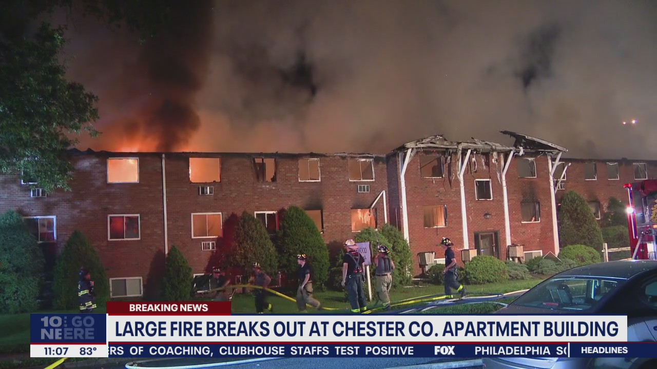 4 injured in 3-alarm apartment fire in North Coventry Township