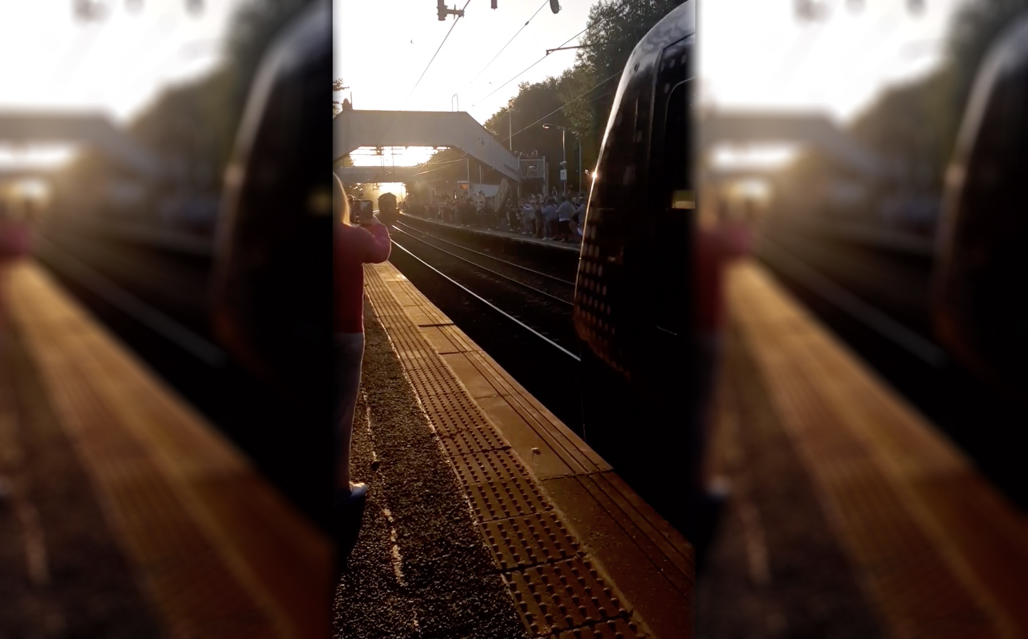 ‘Harry Potter’ fans get view of ‘Hogwarts Express’ blocked by commuter train