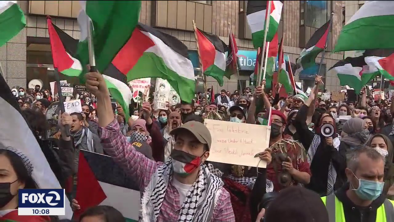 Palestinian Americans hold protest in San Francisco, denounce escalating Middle East violence
