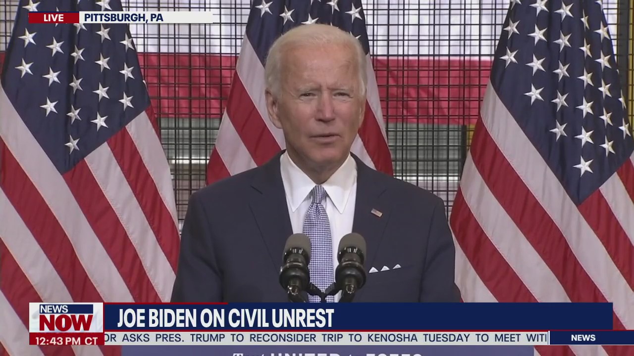 Joe Biden condemns violence at recent protests