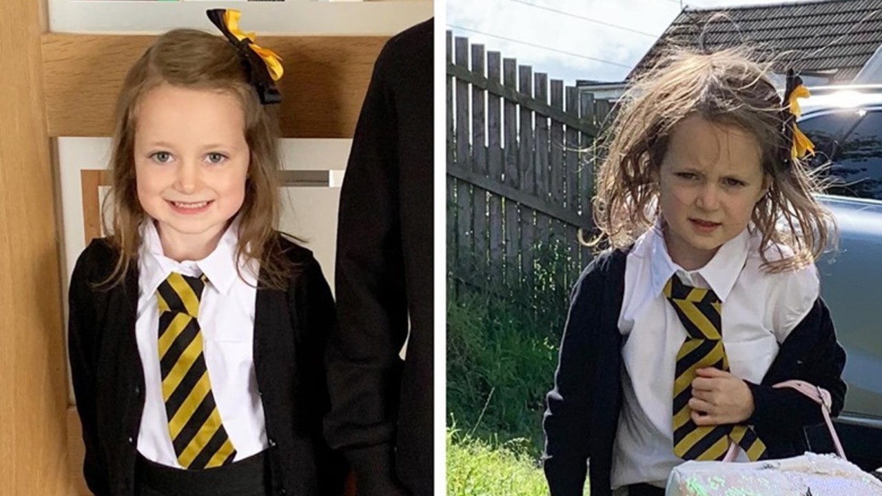 Before-and-after photos of girl's first day back at school go massively viral