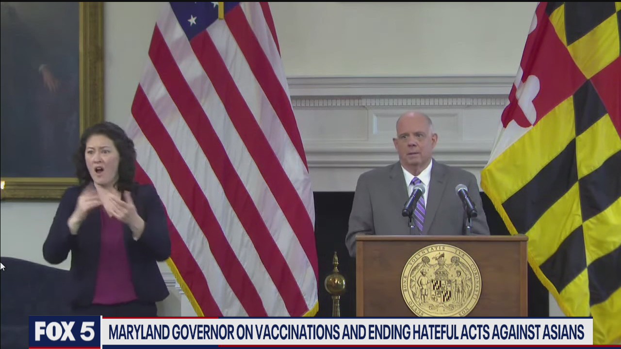 Maryland Governor Larry Hogan addresses vaccine shortage and hate crimes against Asian Americans