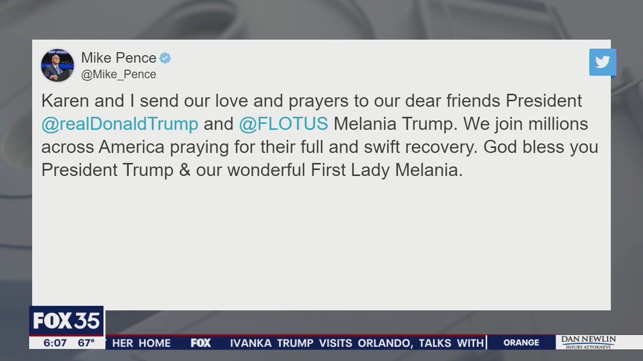 Well wishes pour in for President Trump, Melania Trump after testing positive for coronavirus