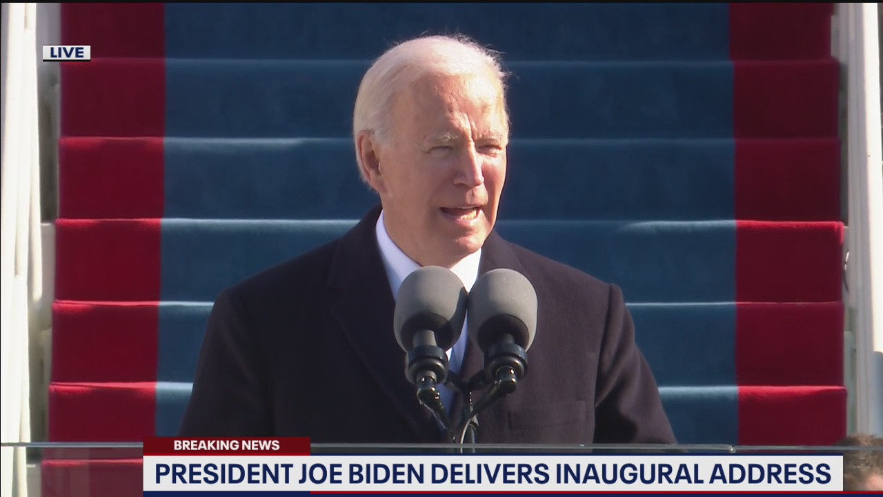 President Joe Biden calls for unity during inaugural speech