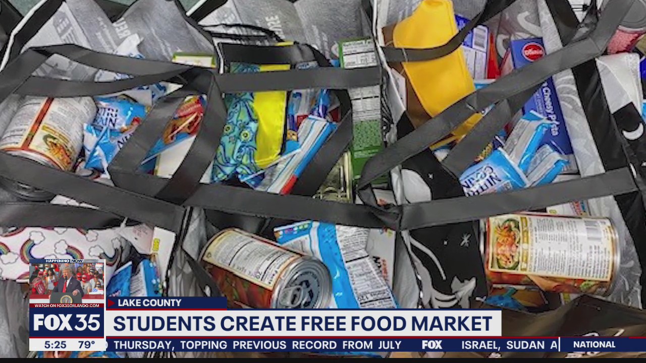 Students set up food bank at school