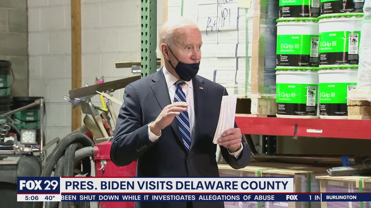 President Joe Biden visits Delaware County to highlight aid to small businesses