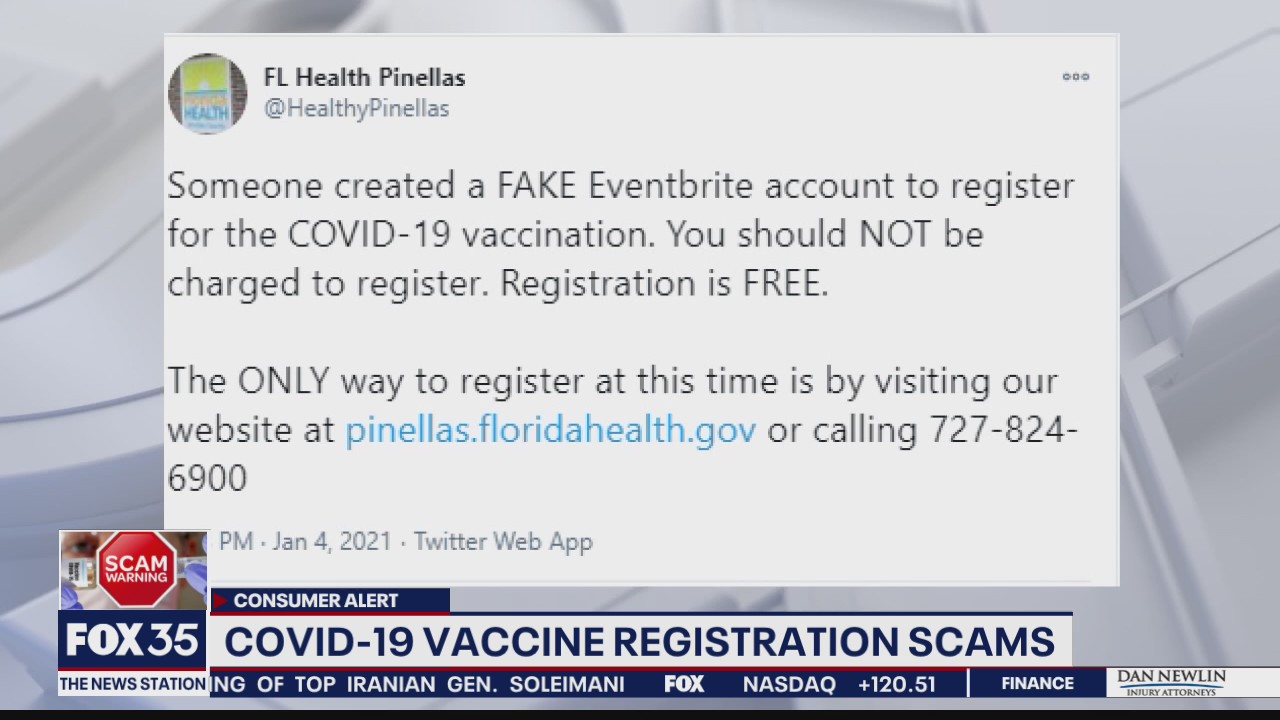 COVID-19 vaccine registration scams