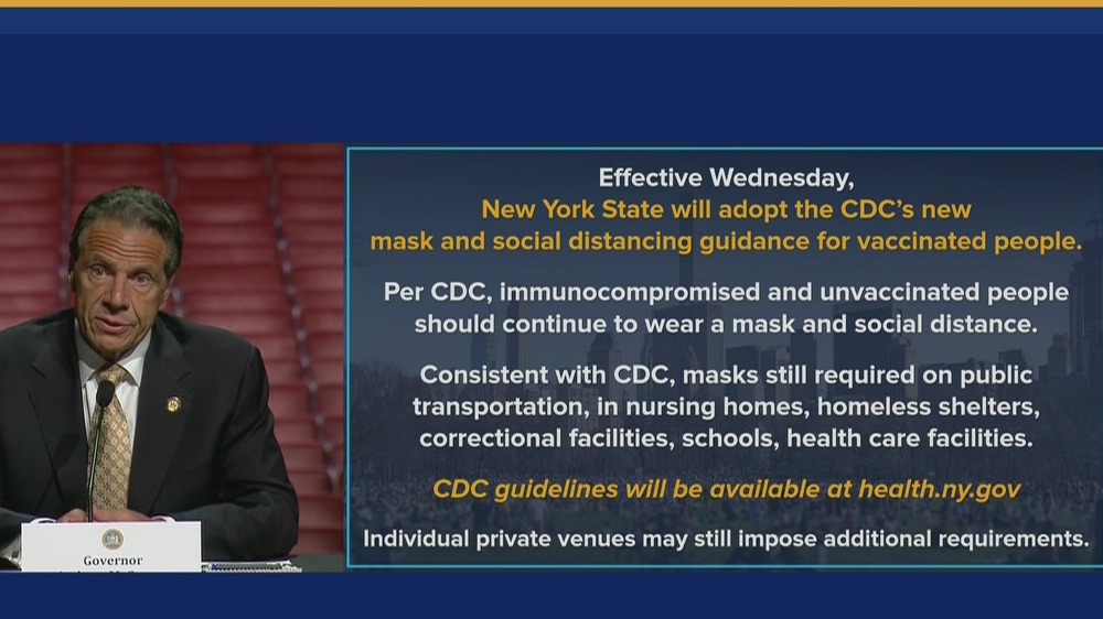 NY to follow CDC mask guidance