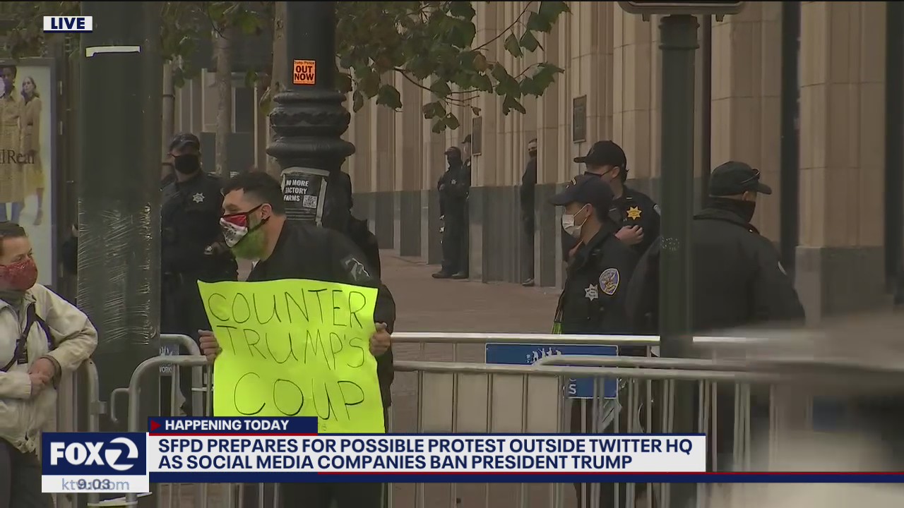 Lots of police but pro-Trump protest at Twitter is a bust