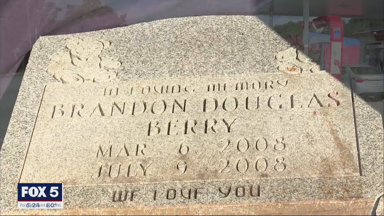 Headstone found at gas station