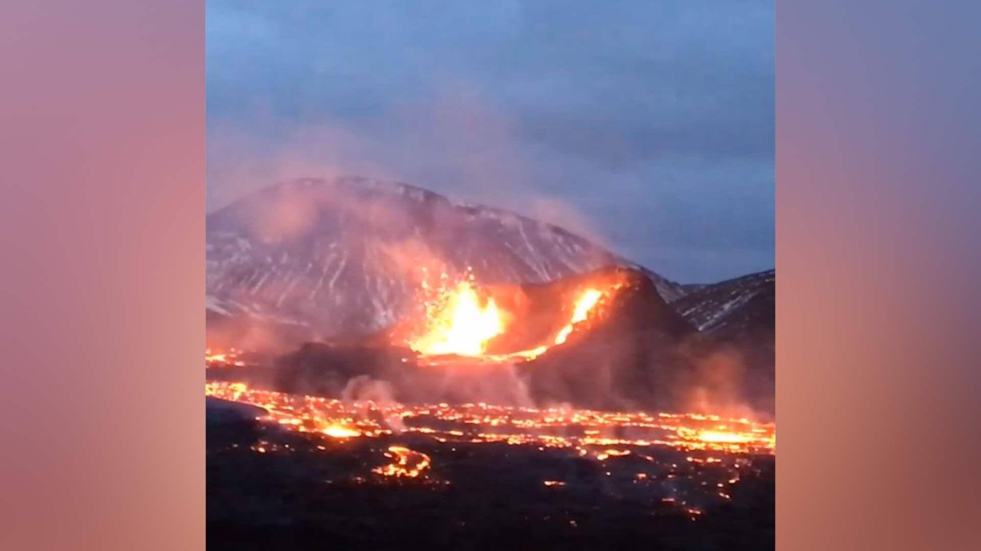 Crowds gather to see Fagradalsfjall Volcano