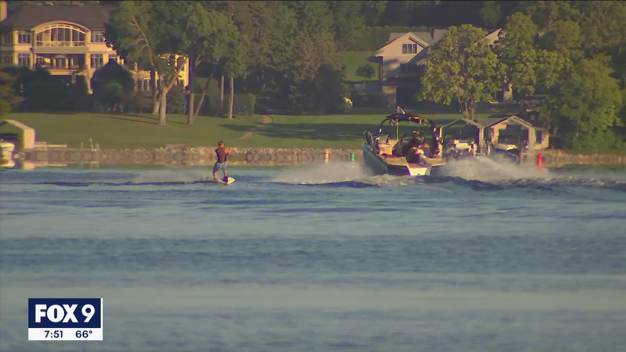 Wake surfer makes appearance on FOX 9 Weather Forecast