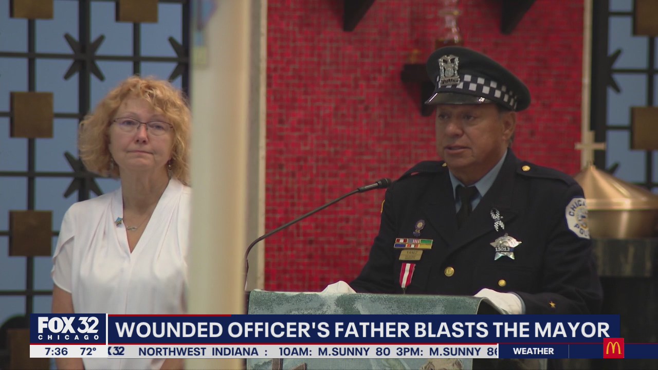 Wounded Chicago Police Officer's father blasts Mayor Lightfoot