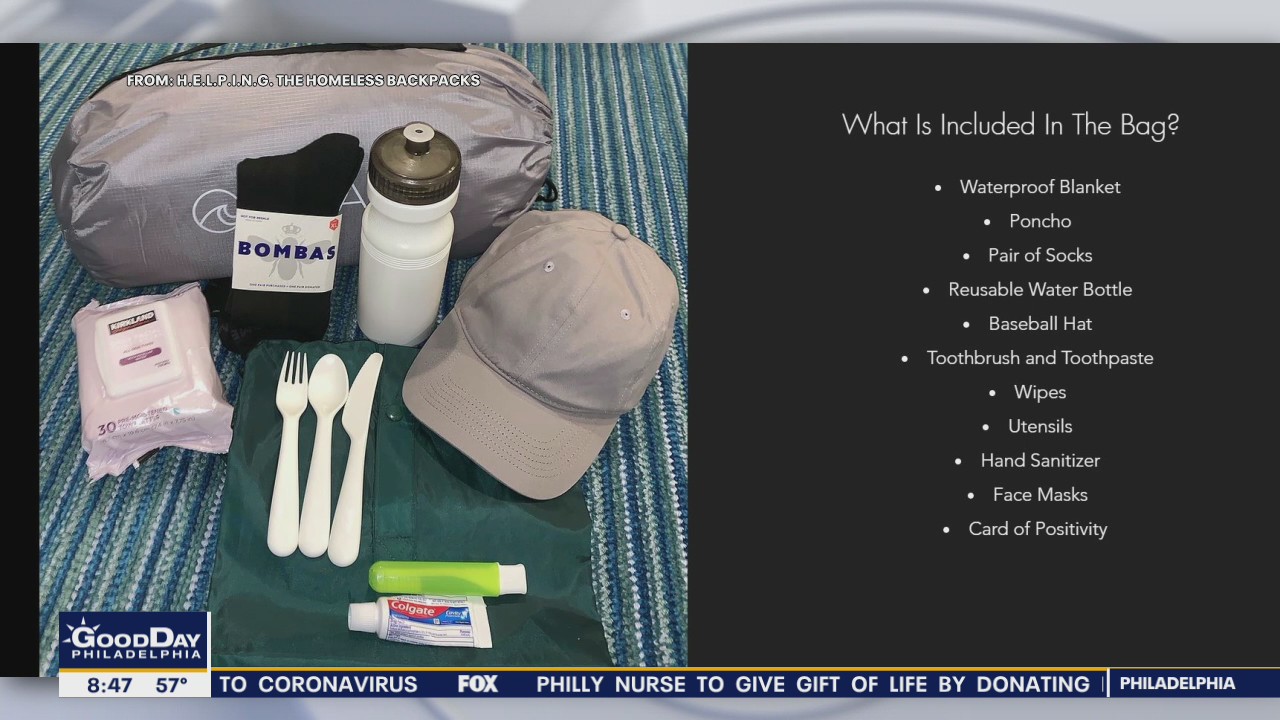 H.E.L.P.I.N.G the Homeless backpacks donates backpacks to help Philadelphia's homeless