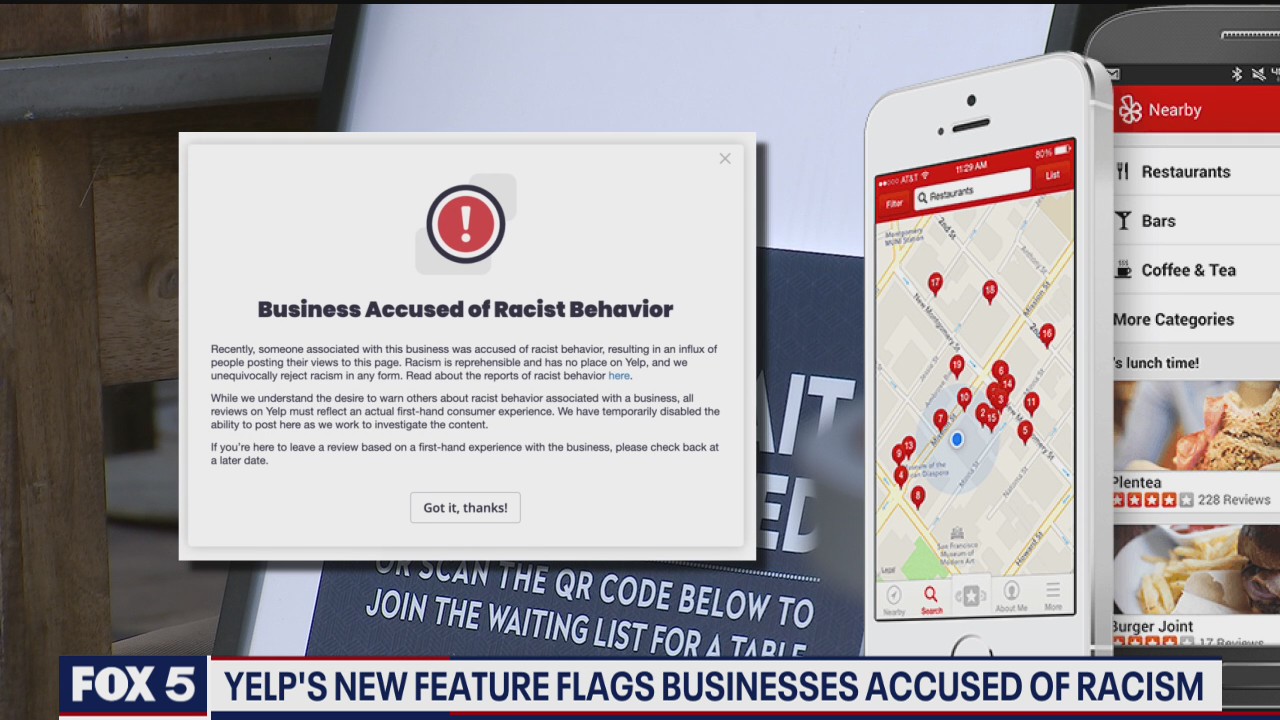 Yelp's new feature flags businesses accused of racism