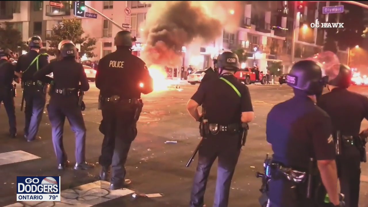 Dodgers celebration turns violent in Los Angeles after World Series win