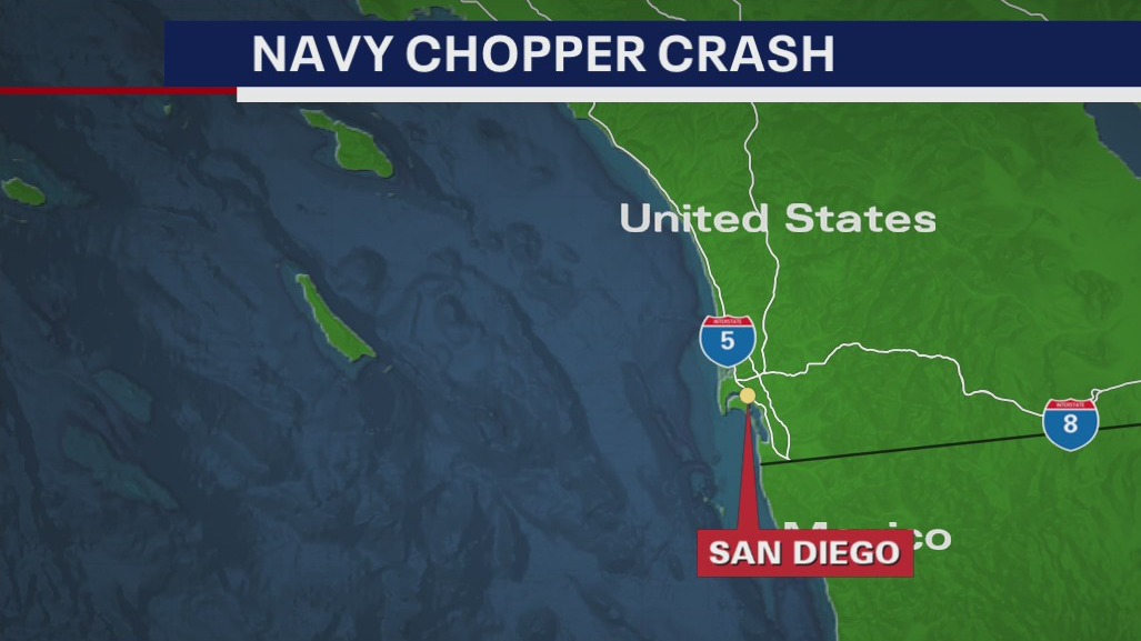 5 missing after Navy helicopter crashes miles off San Diego coast