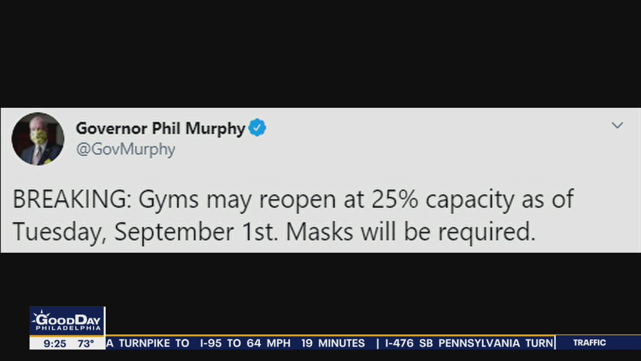 New Jersey to let gyms reopen in September