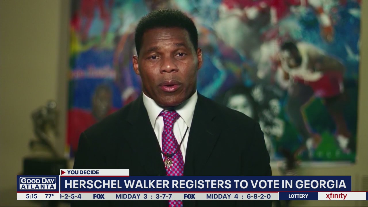 Herschel Walker registers to vote in Georgia