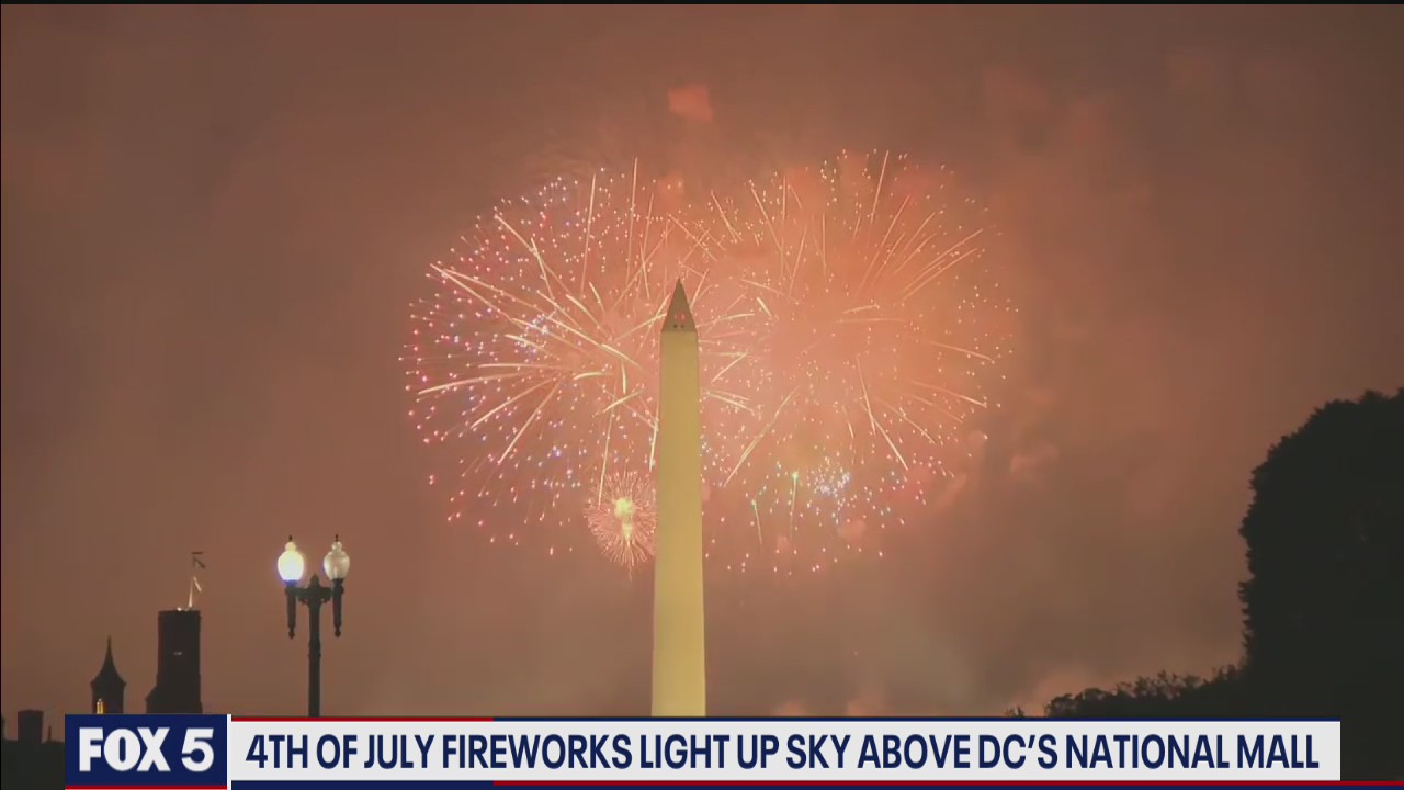 July 4th fireworks light up sky over National Mall