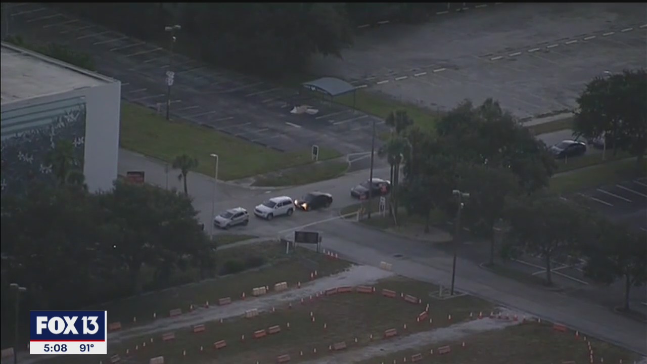 Cars line up at 5 a.m. for COVID-19 testing