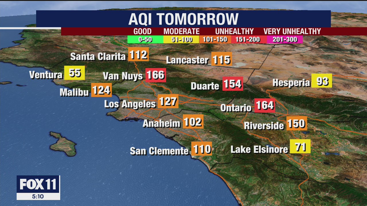 Air quality forecast and the weather near the Bobcat Fire