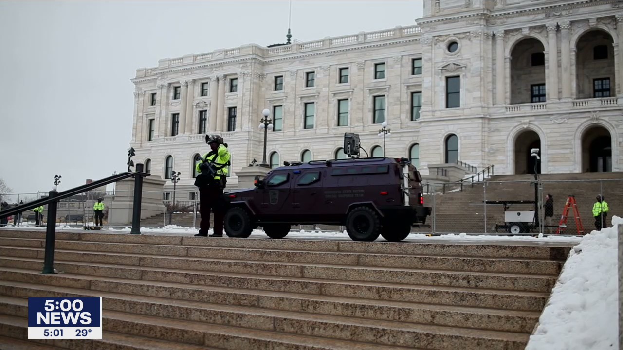 Visible increased security at Minnesota capitol as pro-Trump group rallies on Saturday