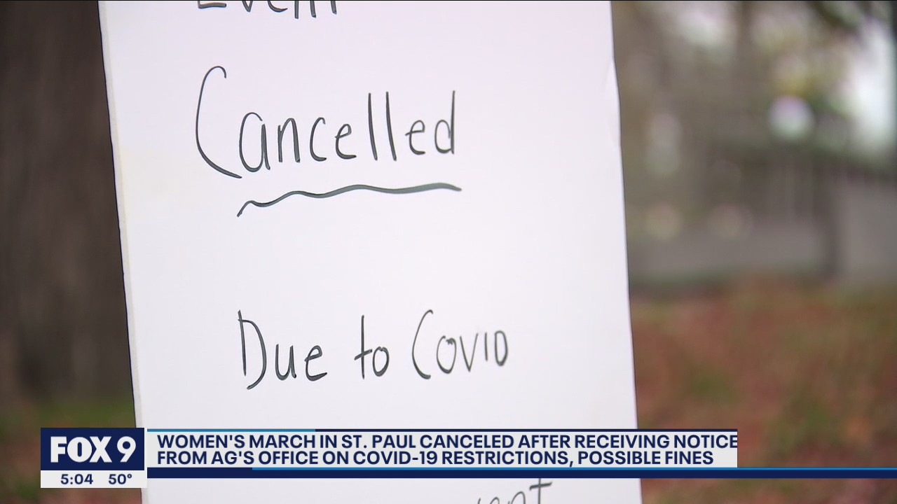 Women's march in St. Paul cancelled after notice from AG's office on COVID-19 restrictions