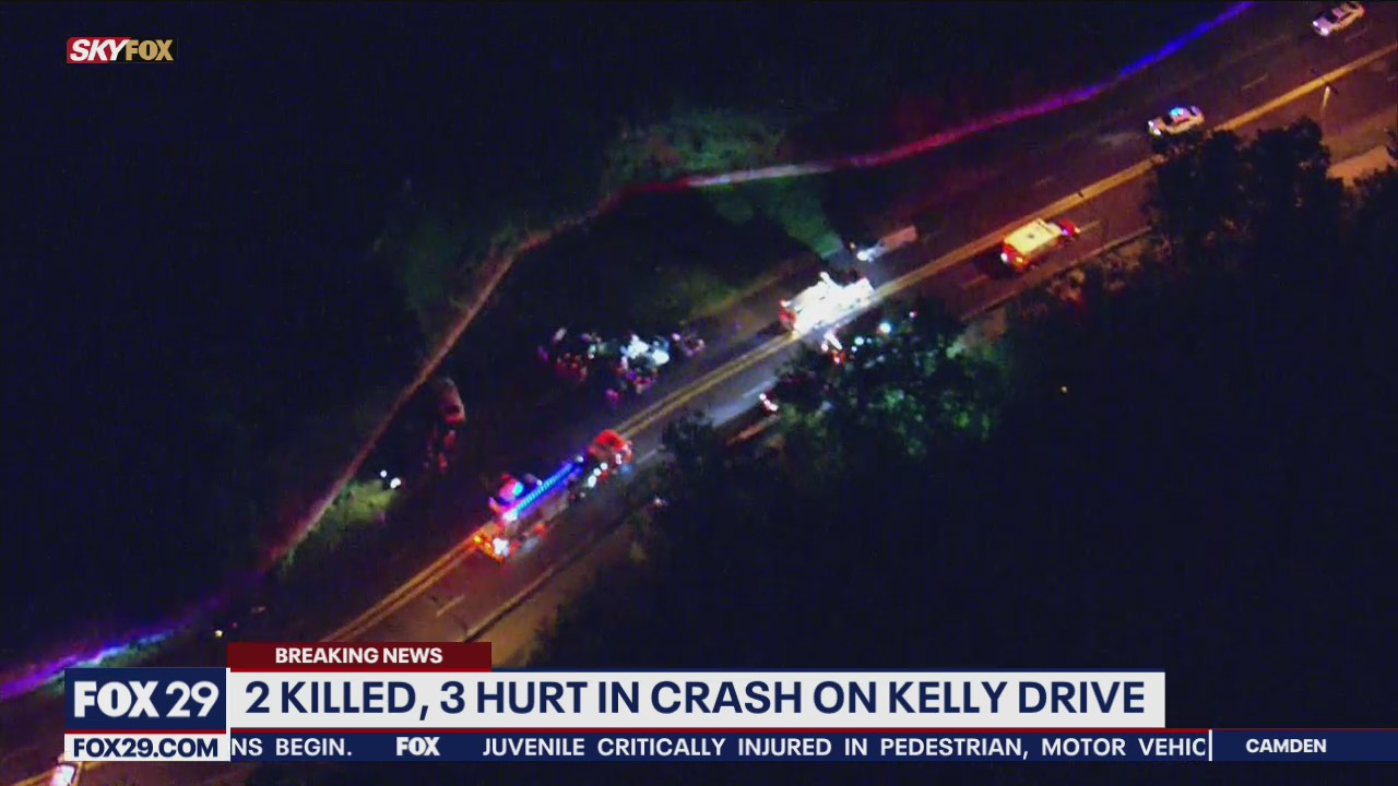 2 killed, 3 hurt in crash on Kelly Drive in East Falls