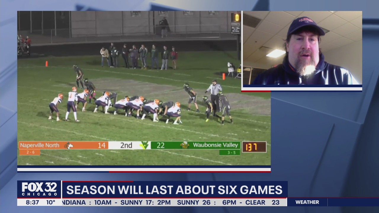 High school football teams celebrate the return to the field