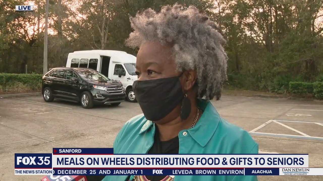 Meals on Wheels distributing food to seniors on Christmas Day