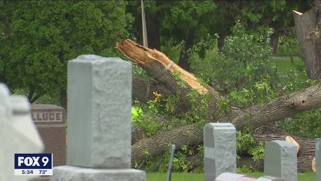 Cemetery in north Minneapolis still dealing with damage following storms