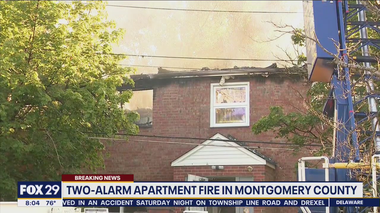 2-alarm blaze rages through Horsham apartment building