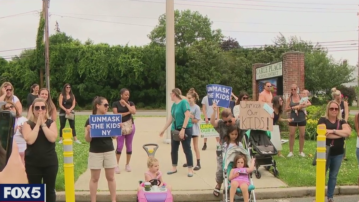 Parents protest masks