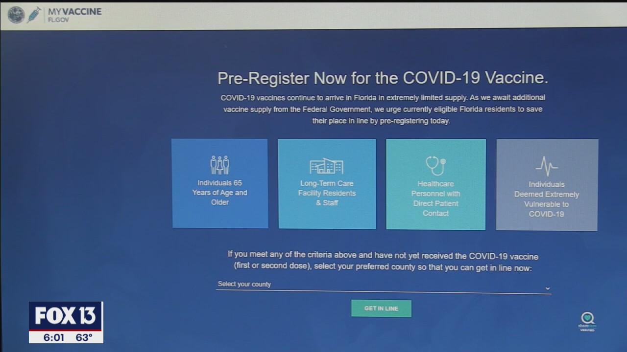 Florida launches COVID-19 vaccine pre-registration site